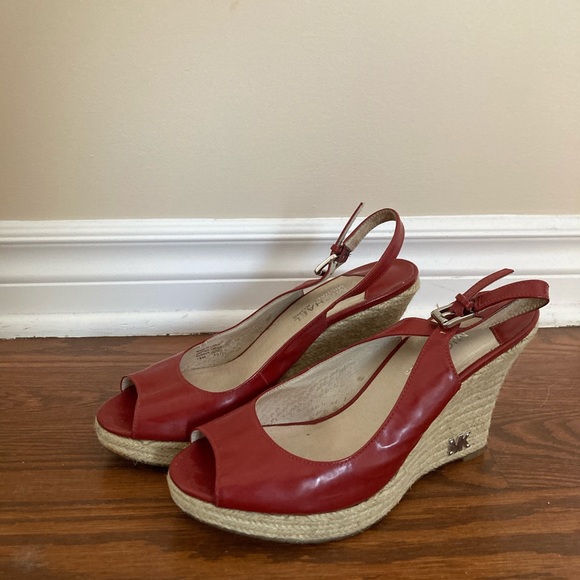 Michael Kors Shoes - ❤️Patent Red MK wedges❤️